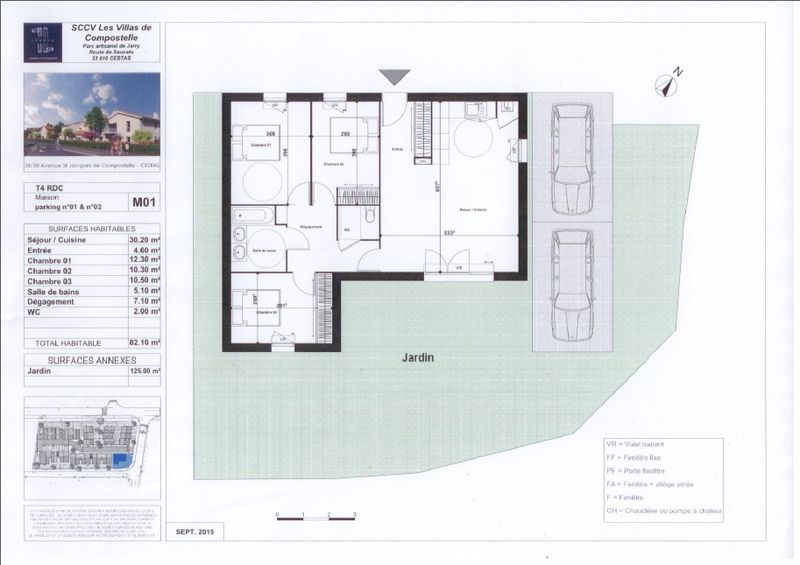 Maison T4 de plein pied Cestas 